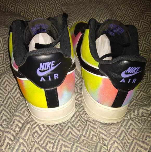 Nike Air Force 1 Low Black Tie Dye Mens Size 1 - Picture 11 of 13